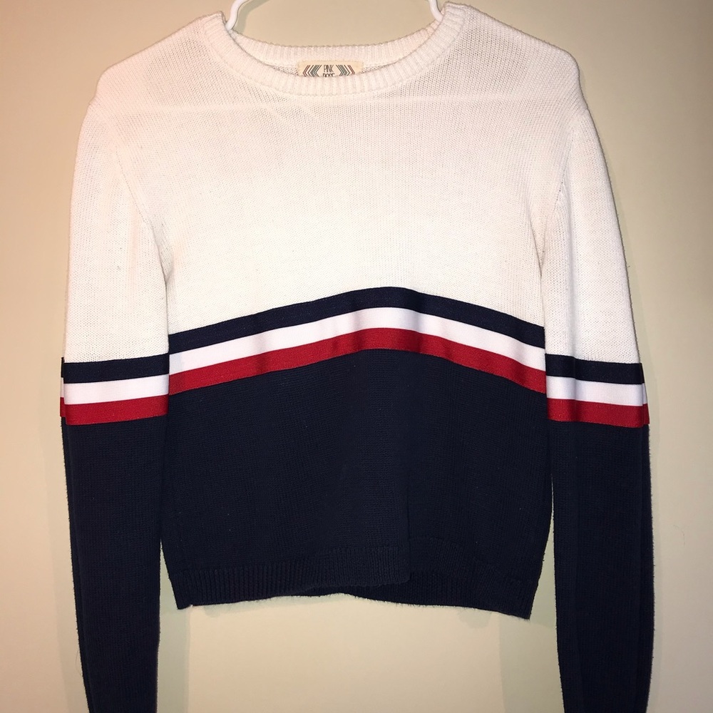 Tri-Color Sweater: Red, Navy, & White!